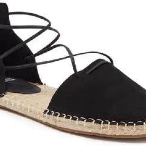 Eileen Fisher Lace Up Espadrille Sandal Black Size 7 - Picture 2 of 8